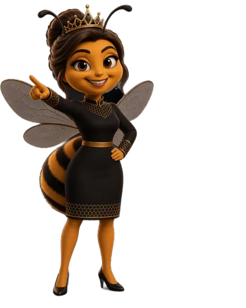 La Abeja Jefa, la reina de nuestra colmena, señalando el camino