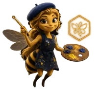 Abeja guía con un pincel